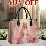 Katholische Ledertasche „In Marys liebenden Armen“