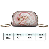 Catholight Sacred Serenity: Die zarte Umarmung der Madonna – Leder-Umhängetasche