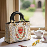 Catholight „Unbeflecktes Herz Mariens“ Elegante Damen-Ledertasche