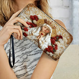 Katholische Dame von Fatima – Elegante Ledergeldbörse