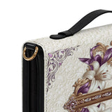 Bibelumschlag mit katholischem Glauben und Blumenmotiven