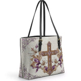Katholische Ledertasche mit Blumenmuster