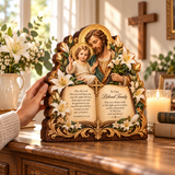 Catholight Wooden Faith Block - Holy Family Beloved Family