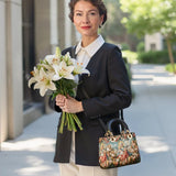 Catholight Halo Of Roses Damen-Ledertasche