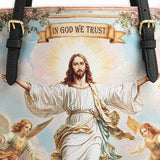 Katholische Ledertasche „In God We Trust“