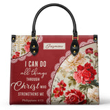 Personalisierte Ledertasche „Catholic Blooming With Faith“