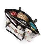 Katholische Ledertasche mit Blumenmuster