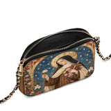 Catholight St. Thérèse of Lisieux Shower of Roses Leather Crossbody Bag