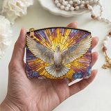 Catholight Holy Dove Radiance Leather Rosary Pouch