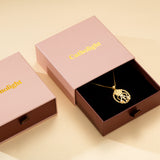 Catholight Offene französische Auspice Maria Halskette aus 14K Gold Vermeil/ Sterling Silber 