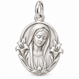 Catholight Blessed Virgin Mary Lily Portrait Charm