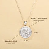 Katholische Halskette der Heiligen Familie aus Sterlingsilber 