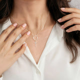 Catholight Dornenkronen-Kreuzkette aus 14-karätigem Gold-Vermeil/Sterlingsilber 