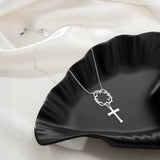 Catholight Dornenkronen-Kreuzkette aus 14-karätigem Gold-Vermeil/Sterlingsilber 