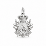 Catholight Crowned Marian Lily Shield Charm