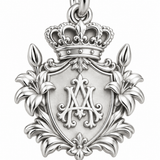 Catholight Crowned Marian Lily Shield Charm
