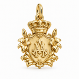 Catholight Crowned Marian Lily Shield Charm