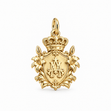 Catholight Crowned Marian Lily Shield Charm