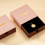 Katholische Herz- und Kreuzkette aus vergoldetem Sterlingsilber 