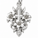 Catholight Lily of Faith Cross Charm