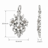 Catholight Lily of Faith Cross Charm