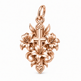 Catholight Lily of Faith Cross Charm
