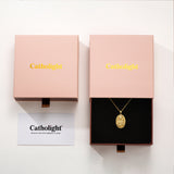 Catholight Madonna and Child Rose Medal Necklace in 18K Gold Vermeil