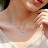 Catholight Offene französische Auspice Maria Halskette aus 14K Gold Vermeil/ Sterling Silber 