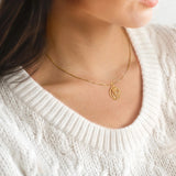 Catholight Durchbrochene Halskette „Auspice Maria“ aus Gold Vermeil (Kopie) 