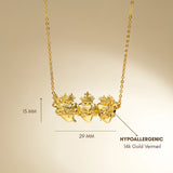 Katholische Halskette mit Herzen der Heiligen Familie in Gold Vermeil 