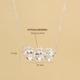 Katholische Halskette mit Herzen der Heiligen Familie aus Sterlingsilber 