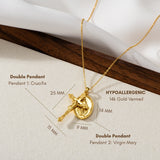 Catholight Miraculous Medal and Crucifix Necklace in Gold Vermeil