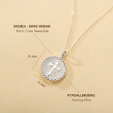 Katholische Halskette mit Herz und Kreuz aus Sterlingsilber 