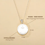 Katholische Halskette der Heiligen Familie aus Sterlingsilber 