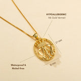 Catholight Offene französische Auspice Maria Halskette aus 14K Gold Vermeil/ Sterling Silber 