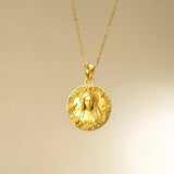 Catholight Blessed Virgin Mary Necklace in Gold Vermeil