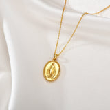 Catholight Miraculous Mary Halskette in Gold Vermeil 