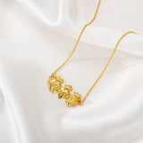 Katholische Halskette mit Herzen der Heiligen Familie in Gold Vermeil 