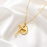 Catholight Miraculous Medal and Crucifix Necklace in Gold Vermeil