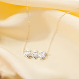 Katholische Halskette mit Herzen der Heiligen Familie aus Sterlingsilber 