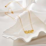 Katholische Halskette mit Herzen der Heiligen Familie in Gold Vermeil 