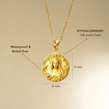 Catholight Blessed Virgin Mary Necklace in Solid Gold