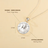 Catholight Blessed Virgin Mary Personalized Necklace in Sterling Silver