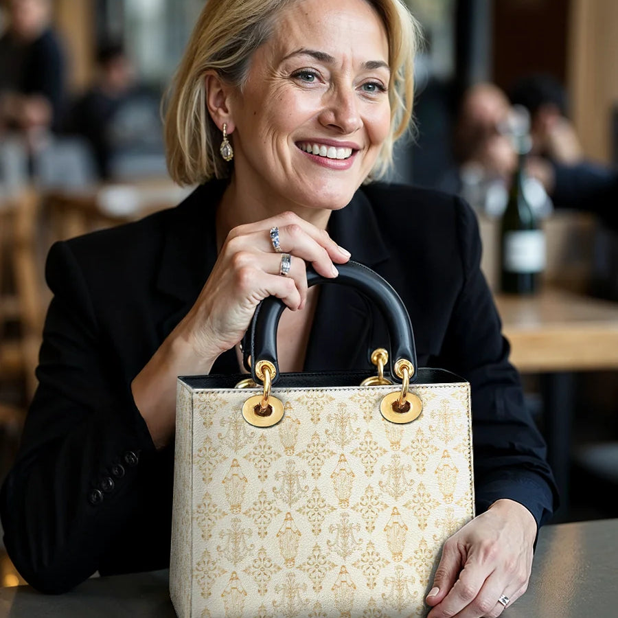 Catholight Damen-Ledertasche mit Ave Maria-Muster