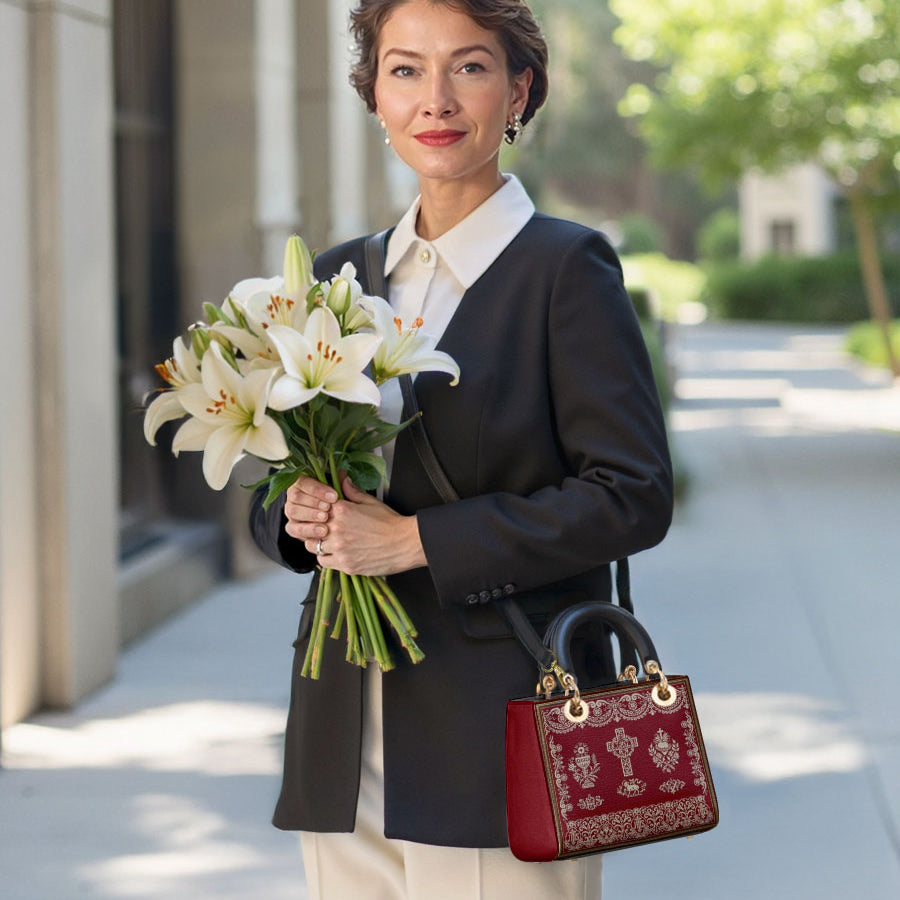 Katholische liturgische Eleganz Damen-Ledertasche 