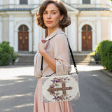 Bibelumschlag mit katholischem Glauben und Blumenmotiven