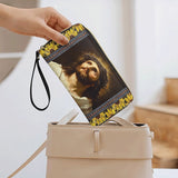 Catholight Dornenkrone und Sonnenblumen-Anmut - Ledergeldbörse