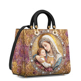 Catholight Divine Madonna und Kind Damen-Ledertasche