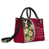 Katholische Lilien des Glaubens Ledertasche