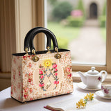 Katholische Rosen des Rosenkranzes Damen-Ledertasche